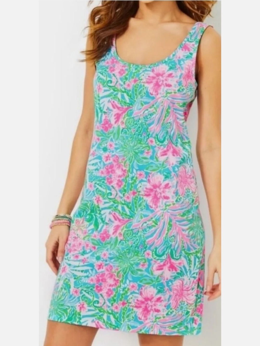 Nwot Lilly Pulitzer Newberri Tank Dress Amalfi Blue Leaf It Wild Sz XXS